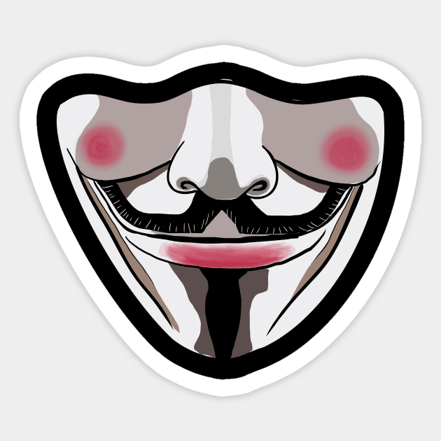 Anonymous Mask Sticker by tabslabred